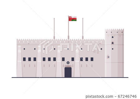 Sultan Armed Forces Museum, Muscat City Architecture, Travel to Oman Famous Landmark, Historical Building Flat Vector Illustration Sultan Armed Forces Museum, Muscat City Architecture, Travel to Oman Famous Landmark, Historical Building Flat Vector Illustration 67246746