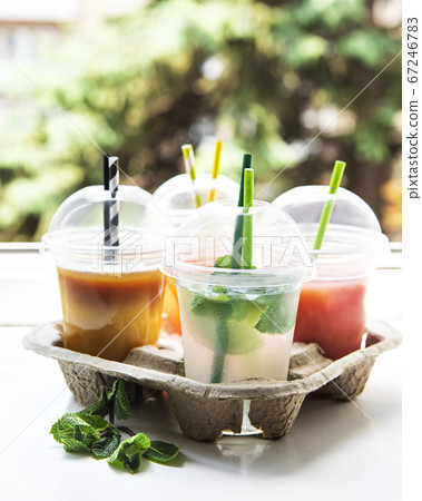Various summer cold drinks 67246783