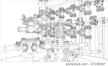 Sketch of industrial equipment 67246997