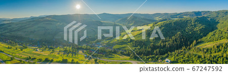 Summer evening. The mountain range of the Carpathian mountains. Summer evening. The mountain range of the Carpathian mountains. 67247592