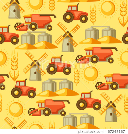 Agricultural seamless pattern with harvesting items. Agricultural seamless pattern with harvesting items. 67248167