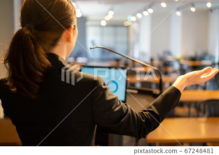 Business woman practicing speech 67248481