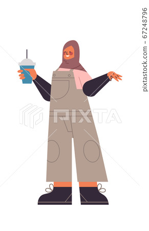 arabic woman in traditional clothes drinking cocktail arab girl female cartoon character standing pose arabic woman in traditional clothes drinking cocktail arab girl female cartoon character standing pose 67248796