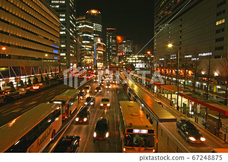 Osaka Umeda station front night view 67248875
