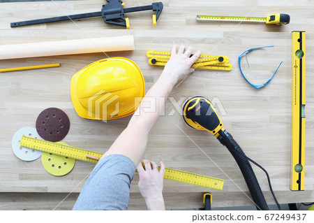 Tools for construction and repair on table Tools for construction and repair on table 67249437