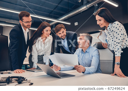 Business colleague working in modern conference room Business colleague working in modern conference room 67249624