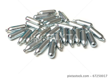 Closeup of hilarious gas n2o in metallic siphon Closeup of hilarious gas n2o in metallic siphon 67250017