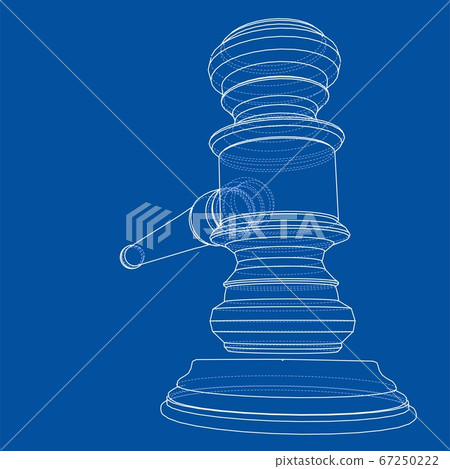 3D outline gavel. 3D illustration 3D outline gavel. 3D illustration 67250222