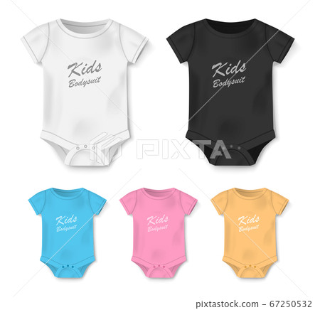 Download Realistic Blank Baby Bodysuit Template Stock Illustration 67250532 Pixta