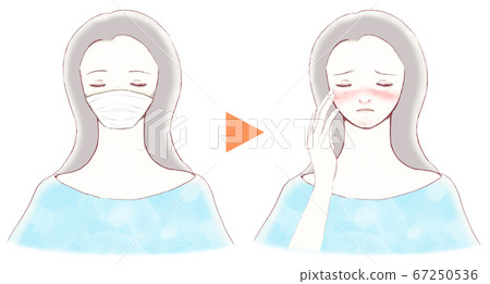 女人患面膜粗糙 女人患面膜粗糙 67250536