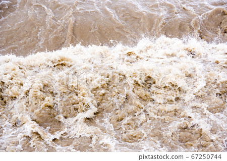 Tenryu river after heavy rain in Iida city 67250744