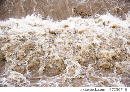 Tenryu river after heavy rain in Iida city 67250746