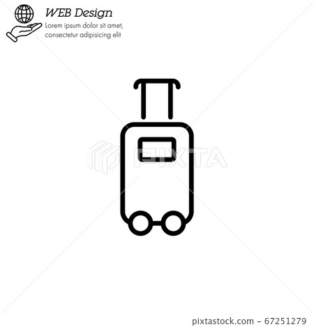 Travel Bag, luggage icon thin line, linear, outline. Simple sign, logo. Premium Quality Isolated Trip Handbag Travel Bag, luggage icon thin line, linear, outline. Simple sign, logo. Premium Quality Isolated Trip Handbag 67251279