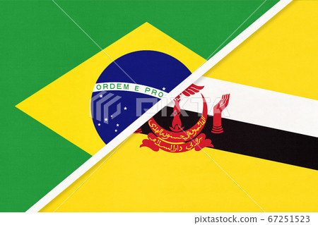 Brazil and Brunei, symbol of national flags  67251523