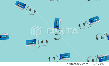 Seamless pattern of retro old hipster music audio - Stock Illustration ...