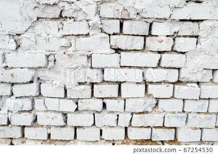 Beautiful white painted brick wall shabby old Beautiful white painted brick wall shabby old 67254530