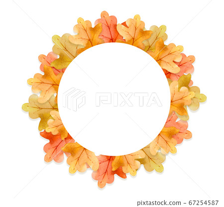 frame of leaves in autumn concept isolated on white background. Flat lay, top view, copy space. frame of leaves in autumn concept isolated on white background. Flat lay, top view, copy space. 67254587