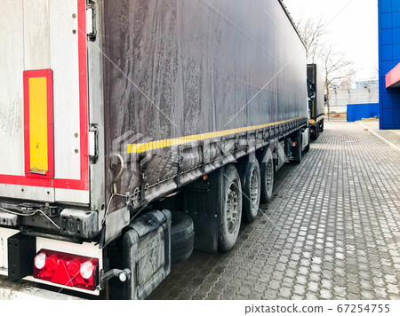Large black truck, wagon with a traile Large black truck, wagon with a traile 67254755