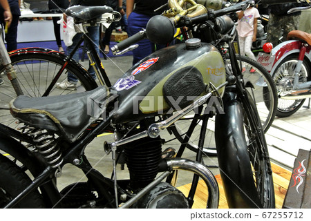 KUALA LUMPUR, MALAYSIA -SEPTEMBER 25, 2016: Custom motorcycle. Customized from old motorcycle model by the designer to fulfill their passion and creativity.  67255712