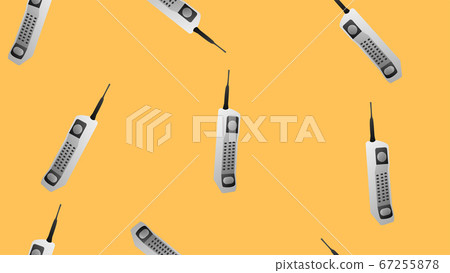 Seamless pattern of retro old hipster cell mobile - Stock Illustration ...