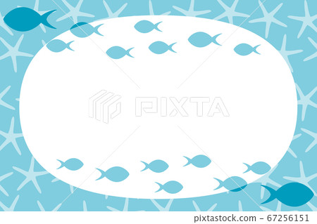 Fish and starfish frame rectangle 67256151