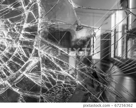 The texture of the broken cracked thick fragile 67256362