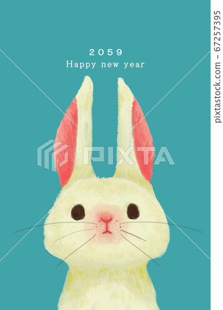 兔年2059年新年賀卡模板 兔年2059年新年賀卡模板 67257395