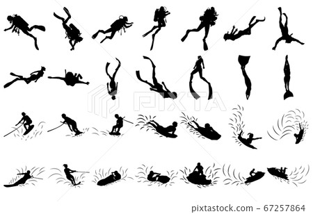 Water sports silhouettes Water sports silhouettes 67257864