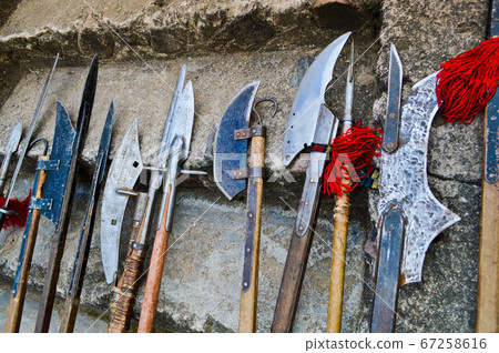 The old ancient medieval cold weapons, axes 67258616