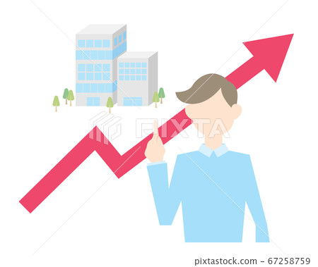 Business: Illustration of land, land price and stock price rise 67258759