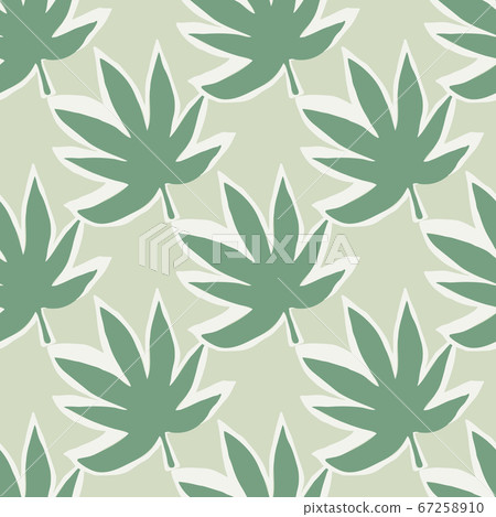 Diagonal hemp leaves on seamless pattern in pastel 67258910