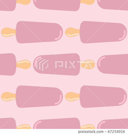 Seamless pattern with eskimo pie in pink colors. 67258916