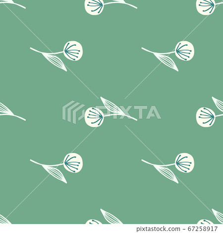 Geometric white dandelion on botanic seamless 67258917