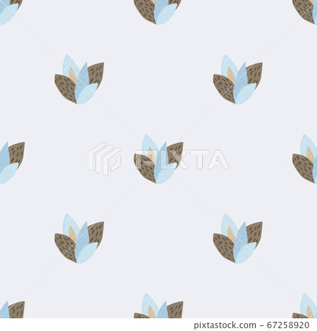 Botanic seamless pattern with brown and blue 67258920