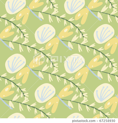 Random botanic seamlless pattern with twigs, 67258930