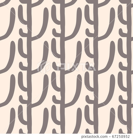 Geometric seamless pattern with cactuses on light 67258932