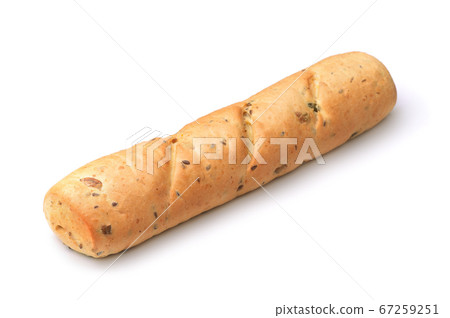 Freshly baked wholegrain baguette Freshly baked wholegrain baguette 67259251
