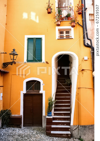 Entrance into a building in Sanremo, Italy Entrance into a building in Sanremo, Italy 67259507