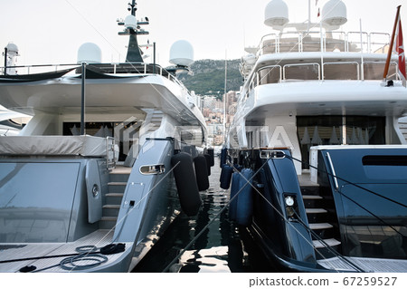 Moored yachts in Monaco 67259527