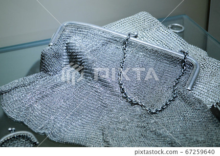 silver woven bag