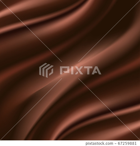 Chocolate satin background, smooth silk choco waves and swirl, color flow. Vector illustration Chocolate satin background, smooth silk choco waves and swirl, color flow. Vector illustration 67259881