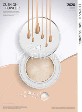 Makeup Powder Cushion Poster Template Vector Illustration Makeup Powder Cushion Poster Template Vector Illustration 67260011