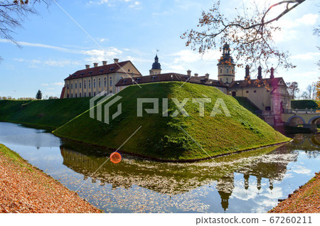 Old, ancient medieval castle with spiers 67260211