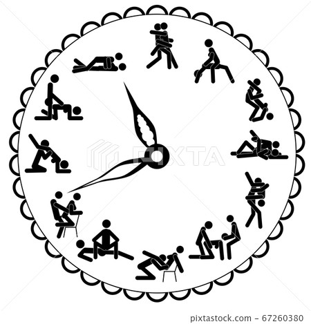 Concept Love watch, for making love any time is good. Kamasutra, sketchy poses for making love. 67260380