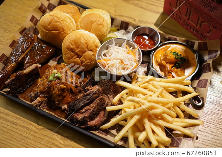Stock photo: christmas texas barbecue plate Stock photo: christmas texas barbecue plate 67260851