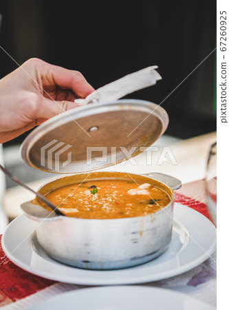 Pot of Portuguese traditional dish with seafood 67260925