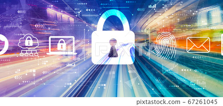 Internet network security concept with high speed motion blur 67261045