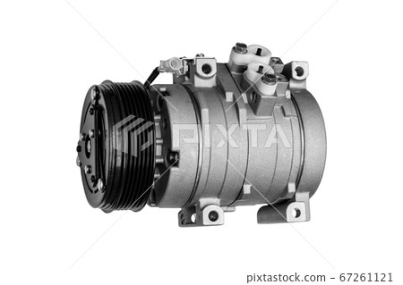 automotive air conditioning compressor on a white background automotive air conditioning compressor on a white background 67261121