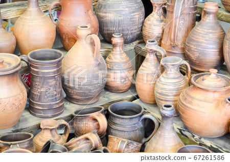 Natural traditional clay pottery beautiful Natural traditional clay pottery beautiful 67261586