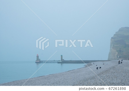 Lighthouses on the port of Fecamp, France 67261898